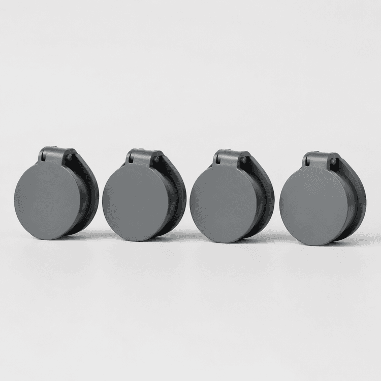 Child-Safe Socket Cover Pack — Push-in blanking covers for unused outdoor socket outlets.