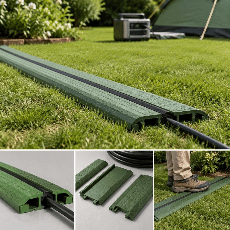 Garden Cable Cover Kit — Interlocking channels that shield a cable run across the lawn.