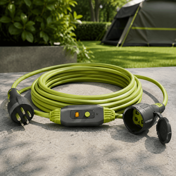 RCD Extension Lead 10m — 10m outdoor extension lead with an inline residual-current adapter.